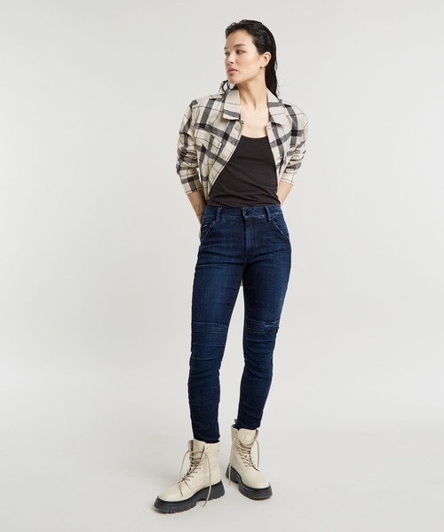 G-STAR(ジースター)の「1914 3D SKINNY JEANS/立体裁断バイカーディテールスキニージーンズ/L28(デニムパンツ・レディース・インディゴブルー・24inch/25inch/26inch/27inch/23inch/28inch)」の7枚目の写真