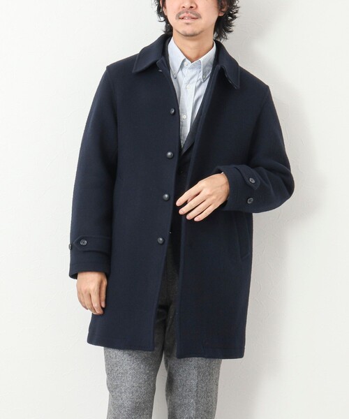 NOLLEY'S goodman（ノーリーズグッドマン）の「《ビジカジ対応》Super100 メルトン中綿ステンカラーコート（ステンカラーコート・メンズ・ダークネイビー/ブラック・L/M/S/XL）」の14枚目の写真