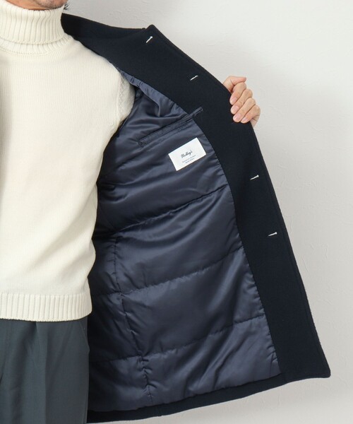 NOLLEY'S goodman（ノーリーズグッドマン）の「《ビジカジ対応》Super100 メルトン中綿ステンカラーコート（ステンカラーコート・メンズ・ダークネイビー/ブラック・L/M/S/XL）」の17枚目の写真