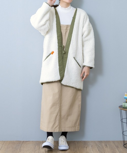 SOUBIEN(ソウビエン)の「半纏 モスグリーン 裏ボア リバーシブル 防寒(その他アウター・レディース・モスグリーン・FREE)」の7枚目の写真