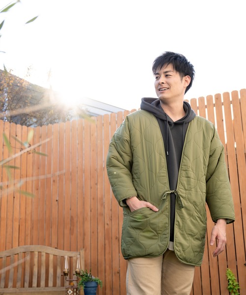 半纏 モスグリーン 裏ボア リバーシブル 防寒（その他アウター