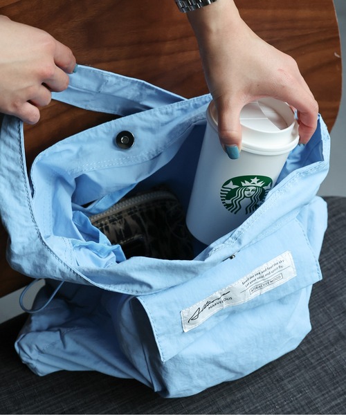 sakishimatokyo(サキシマトーキョー)の「<撥水加工つき>【軽量】ドロストトートバッグ/バック/BAG(トートバッグ・レディース・ブラック/アイボリー/グレー/ブルー・FREE)」の8枚目の写真