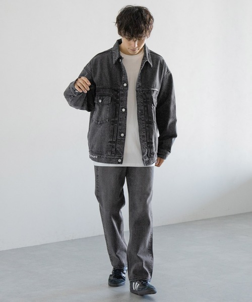 RAGEBLUE(レイジブルー)の「ワンポイント刺繍/ビッグデニムジャケット(デニムジャケット・メンズ・グレー/ブルー・MEDIUM/LARGE)」の7枚目の写真