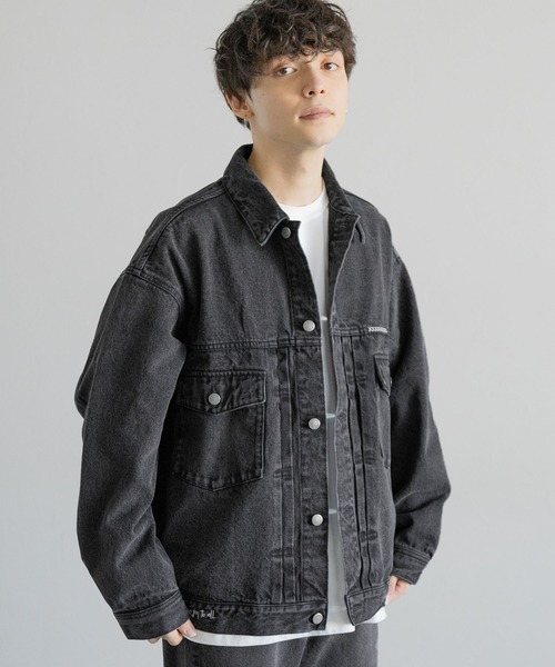 RAGEBLUE(レイジブルー)の「ワンポイント刺繍/ビッグデニムジャケット(デニムジャケット・メンズ・グレー/ブルー・MEDIUM/LARGE)」の4枚目の写真