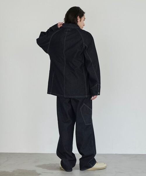 SMITH'S(スミス)の「SMITH'S(スミス)別注デニムカバーオールジャケット(カバーオール・メンズ・オフホワイト/ネイビー・S/M/L/XL)」の10枚目の写真