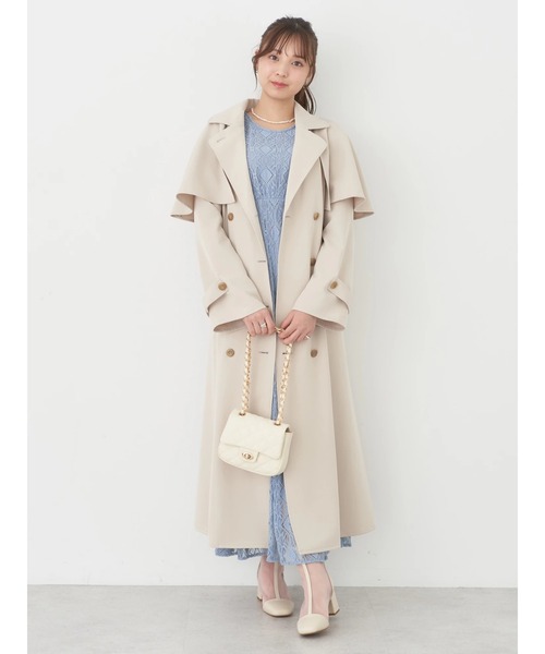 ⭐︎新品　未使用⭐︎ エリー　Ellie ケープトレンチコート　ベージュ アースミュージックアンドエコロジー earth music&ecology 2WAY