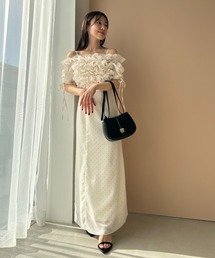 SNIDEL | 【WEB限定サイズあり】ボリュームラッフルフリルプリントワンピース(ワンピース)