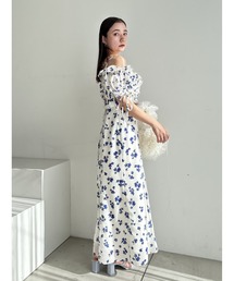 WEB限定サイズあり】ボリュームラッフルフリルプリントワンピースを  