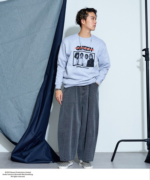 CONES BOSS（コーンズボス）の「【ユニセックス】【CONESBOSS/コーンズボス】ワイドカーブデニムパンツ（デニムパンツ・レディース・ホワイト/グレー/サックスブルー・SMALL/MEDIUM/LARGE）」の6枚目の写真