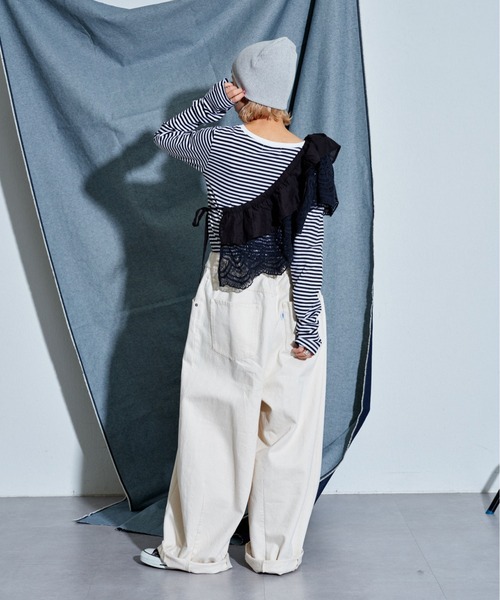 CONES BOSS（コーンズボス）の「【ユニセックス】【CONESBOSS/コーンズボス】ワイドカーブデニムパンツ（デニムパンツ・レディース・ホワイト/グレー/サックスブルー・SMALL/MEDIUM/LARGE）」の14枚目の写真