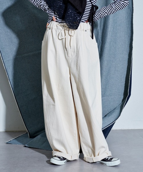 CONES BOSS（コーンズボス）の「【ユニセックス】【CONESBOSS/コーンズボス】ワイドカーブデニムパンツ（デニムパンツ・レディース・ホワイト/グレー/サックスブルー・SMALL/MEDIUM/LARGE）」の8枚目の写真