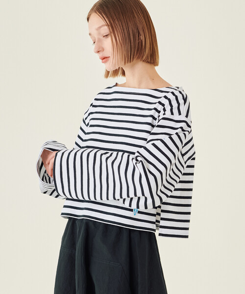 ORCIVAL(オーシバル)の「ORCIVAL | コットンロード クロップドボートネックTシャツ WOMEN(Tシャツ/カットソー・レディース・ホワイト系その他5/ブラック系その他2/レッド系その他/ブラック系その他/ブルー系その他・1)」の7枚目の写真