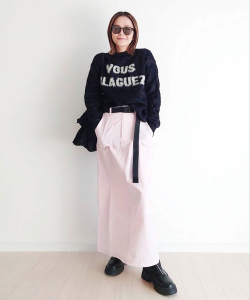 CORNERS(コーナーズ)の「【CORNERS by yui】ベルト付きベイカーナロースカート(スカート・レディース・カーキ/ブラック/オフホワイト/ピンク・M/L)」の15枚目の写真