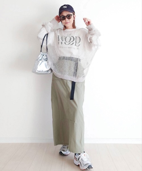 CORNERS(コーナーズ)の「【CORNERS by yui】ベルト付きベイカーナロースカート(スカート・レディース・カーキ/ブラック/オフホワイト/ピンク・M/L)」の9枚目の写真