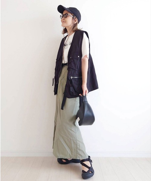 CORNERS(コーナーズ)の「【CORNERS by yui】ベルト付きベイカーナロースカート(スカート・レディース・カーキ/ブラック/オフホワイト/ピンク・M/L)」の21枚目の写真