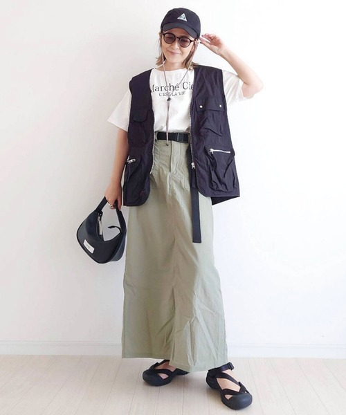 CORNERS(コーナーズ)の「【CORNERS by yui】ベルト付きベイカーナロースカート(スカート・レディース・カーキ/ブラック/オフホワイト/ピンク・M/L)」の22枚目の写真