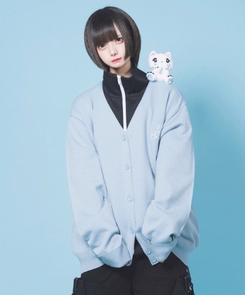 Hauls(ハウルズ)の「しんぷるはうるず BIGスクールカーデ(カーディガン/ボレロ・レディース・ベージュ/ピンク/サックスブルー/アイボリー・FREE)」の3枚目の写真