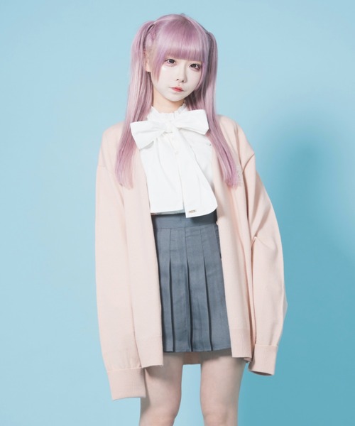 Hauls(ハウルズ)の「しんぷるはうるず BIGスクールカーデ(カーディガン/ボレロ・レディース・ベージュ/ピンク/サックスブルー/アイボリー・FREE)」の4枚目の写真