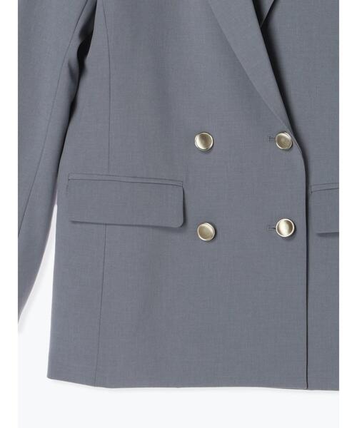 Te chichi(テチチ)の「ダブルテーラードジャケット(セットアップ可)(ノーカラージャケット・レディース・ネイビー/グレー・F)」の14枚目の写真
