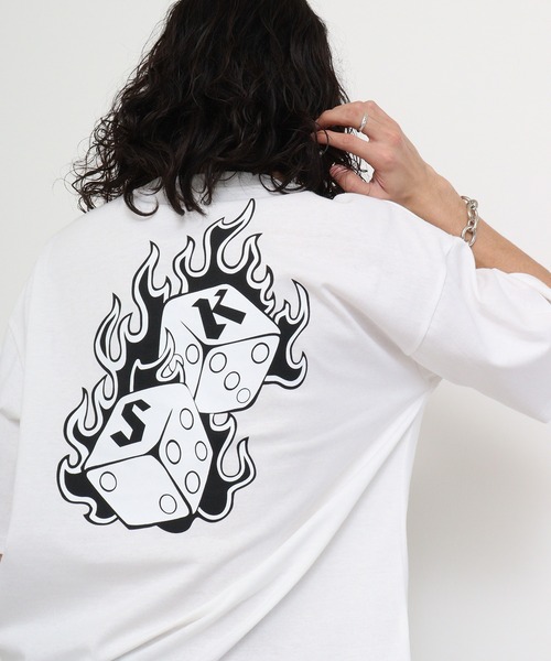 FUNALIVE(ファンアライブ)の「ワイド ダイスキューブ 半袖 Tシャツ(Tシャツ/カットソー・メンズ・オフホワイト/サックスブルー/ブラック・L/LL/M)」の2枚目の写真