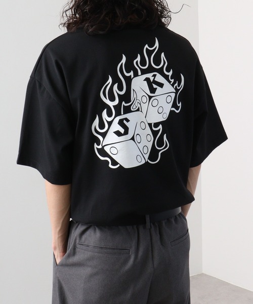 FUNALIVE(ファンアライブ)の「ワイド ダイスキューブ 半袖 Tシャツ(Tシャツ/カットソー・メンズ・オフホワイト/サックスブルー/ブラック・L/LL/M)」の3枚目の写真