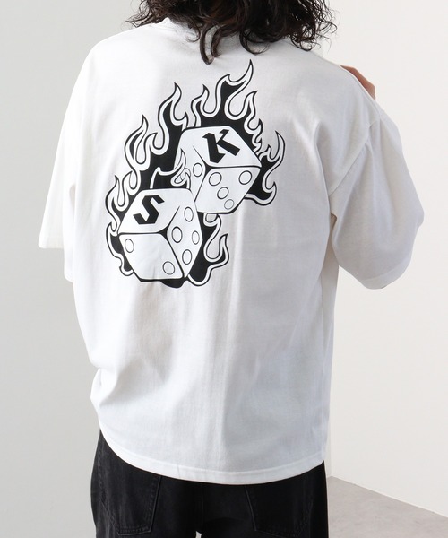 FUNALIVE(ファンアライブ)の「ワイド ダイスキューブ 半袖 Tシャツ(Tシャツ/カットソー・メンズ・オフホワイト/サックスブルー/ブラック・L/LL/M)」の4枚目の写真