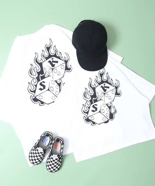 FUNALIVE(ファンアライブ)の「ワイド ダイスキューブ 半袖 Tシャツ(Tシャツ/カットソー・メンズ・オフホワイト/サックスブルー/ブラック・L/LL/M)」の14枚目の写真