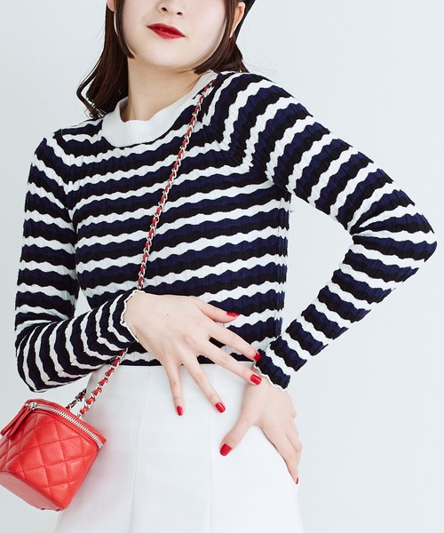 【セール】【Narcissus】ガラボーダーニット（ニット/セーター）｜Narcissus（ナルシス） 5,874円