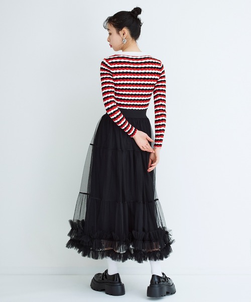 Narcissus（ナルシス）の「ボーダーカラーニットトップス（ニット/セーター・レディース・ネイビー/レッド・FREE）」の12枚目の写真