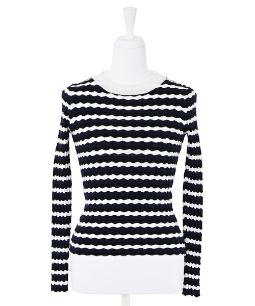 Narcissus（ナルシス）の「ボーダーカラーニットトップス（ニット/セーター・レディース・ネイビー/レッド・FREE）」の13枚目の写真