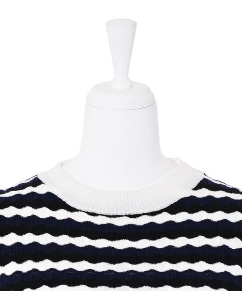 Narcissus（ナルシス）の「ボーダーカラーニットトップス（ニット/セーター・レディース・ネイビー/レッド・FREE）」の6枚目の写真