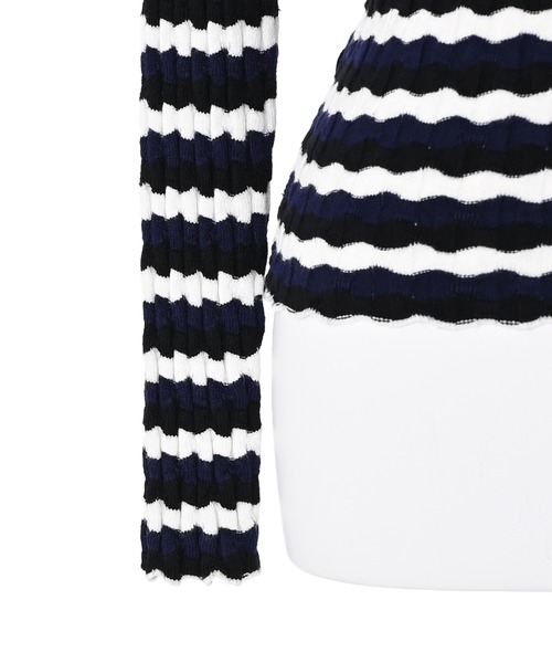 Narcissus（ナルシス）の「ボーダーカラーニットトップス（ニット/セーター・レディース・ネイビー/レッド・FREE）」の7枚目の写真