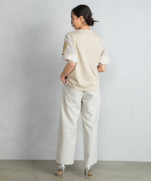 MARECHAL TERRE(マルシャルテル)の「MA-1スリーブトップス(Tシャツ/カットソー・レディース・オフホワイト/ブラック/ネイビー/ベージュ・MEDIUM)」の14枚目の写真