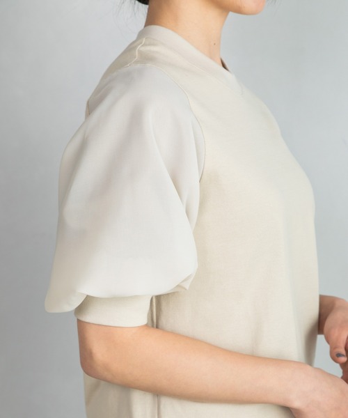 MARECHAL TERRE(マルシャルテル)の「MA-1スリーブトップス(Tシャツ/カットソー・レディース・オフホワイト/ブラック/ネイビー/ベージュ・MEDIUM)」の18枚目の写真