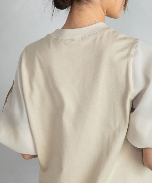 MARECHAL TERRE(マルシャルテル)の「MA-1スリーブトップス(Tシャツ/カットソー・レディース・オフホワイト/ブラック/ネイビー/ベージュ・MEDIUM)」の19枚目の写真