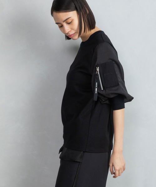 MARECHAL TERRE(マルシャルテル)の「MA-1スリーブトップス(Tシャツ/カットソー・レディース・オフホワイト/ブラック/ネイビー/ベージュ・MEDIUM)」の21枚目の写真