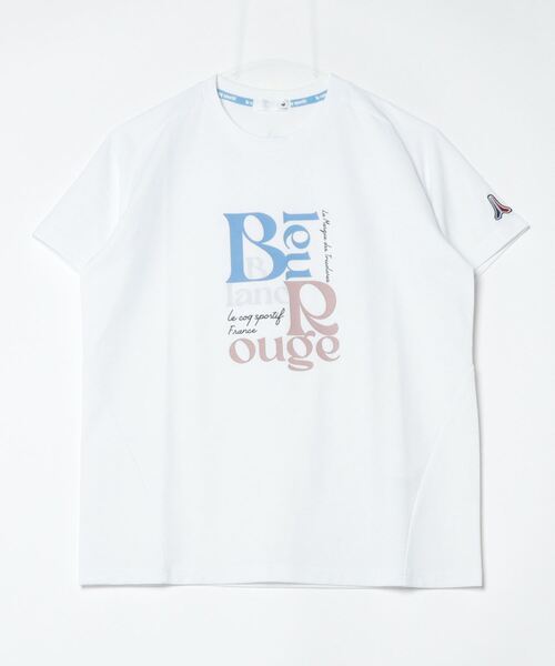 le coq sportif(ルコックスポルティフ)の「ルコックスポルティフ LCS プリュームニット 半袖Tシャツ(エールフォルム)(Tシャツ/カットソー・レディース・ホワイト/ネイビー/サックスブルー・M/L/XL)」の2枚目の写真