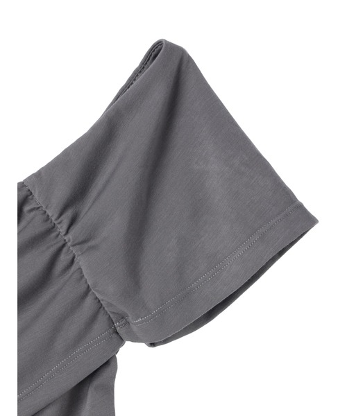DURAS(デュラス)の「One-shoulder cut top(Tシャツ/カットソー・レディース・ネイビー/グレー・FREE)」の6枚目の写真