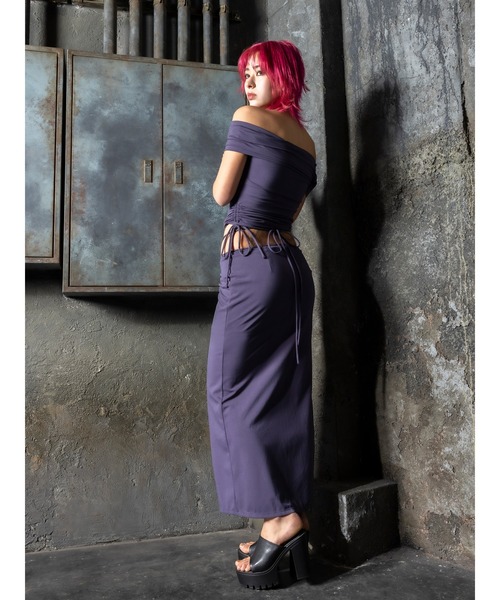 DURAS(デュラス)の「One-shoulder cut top(Tシャツ/カットソー・レディース・ネイビー/グレー・FREE)」の18枚目の写真