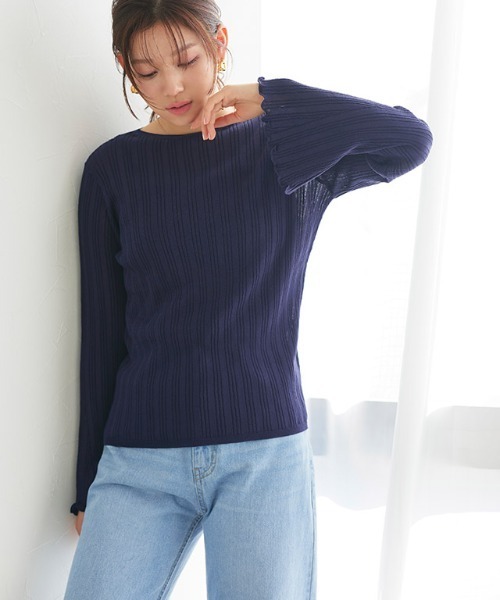 PESERICO FLARE KNIT RIB PANT ペセリコ フレア ニット リブ PESERICO FLARE KNIT RIB PANT ペセリコ フレア ニット リブ