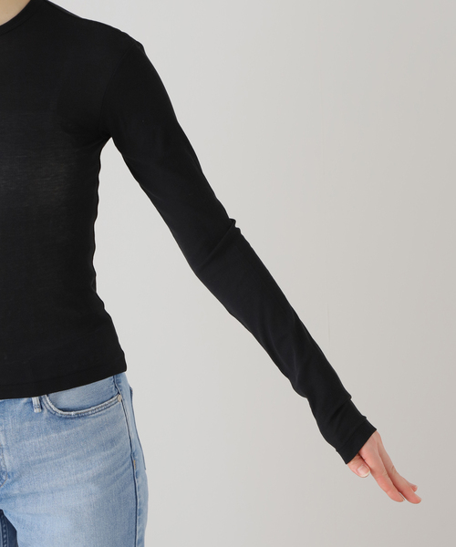 IENA(イエナ)の「【babaco/ババコ】Twisted cotton back tied longslee ロングスリーブTシャツ(Tシャツ/カットソー・レディース・アイボリー/ブラック・FREE)」の10枚目の写真