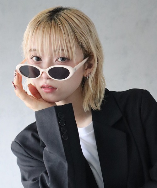 BARELY BLUE(ベアリーブルー)の「【 BARELY BLUE / ベアリーブルー 】 オーバルフレーム UVカット サングラス(サングラス・レディース・ブラック/ブラウン/ホワイト・FREE)」の15枚目の写真