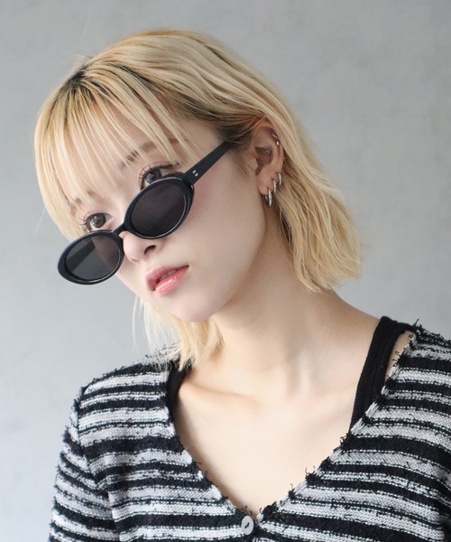 BARELY BLUE(ベアリーブルー)の「【 BARELY BLUE / ベアリーブルー 】 オーバルフレーム UVカット サングラス(サングラス・レディース・ブラック/ブラウン/ホワイト・FREE)」の18枚目の写真