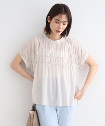 ◆【洗える/トレンドラメ】ギャザーデザイントップス