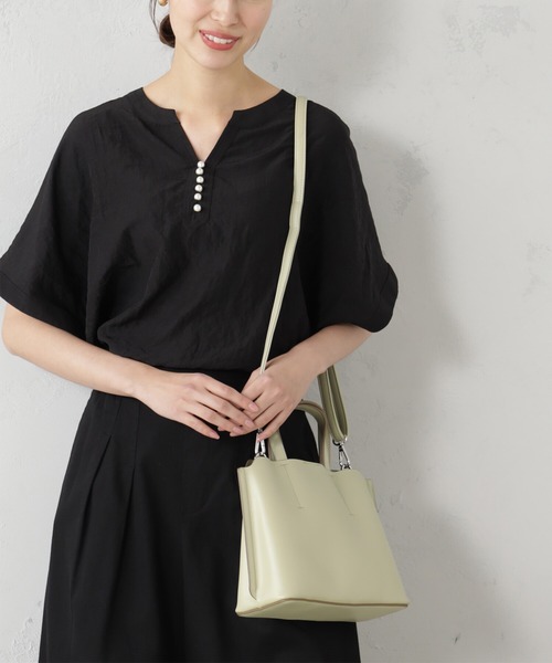 FOUND GOOD（ファウンドグッド）の「ゴウヒ2WAYバッグ（ハンドバッグ・レディース・ブラック/ベージュ/アイボリー/イエロー系5/ブラウン系1/グリーン系2・FREE）」の5枚目の写真