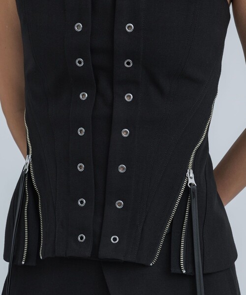 STUDIOUS(ステュディオス)の「【STUDIOUS/ステュディオス】フェイクリネンビスチェ(キャミソール・レディース・ブラック/ベージュ・FREE)」の10枚目の写真