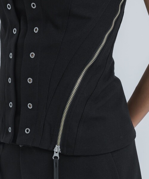 STUDIOUS(ステュディオス)の「【STUDIOUS/ステュディオス】フェイクリネンビスチェ(キャミソール・レディース・ブラック/ベージュ・FREE)」の11枚目の写真