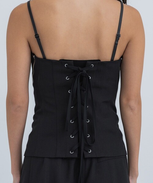 STUDIOUS(ステュディオス)の「【STUDIOUS/ステュディオス】フェイクリネンビスチェ(キャミソール・レディース・ブラック/ベージュ・FREE)」の12枚目の写真