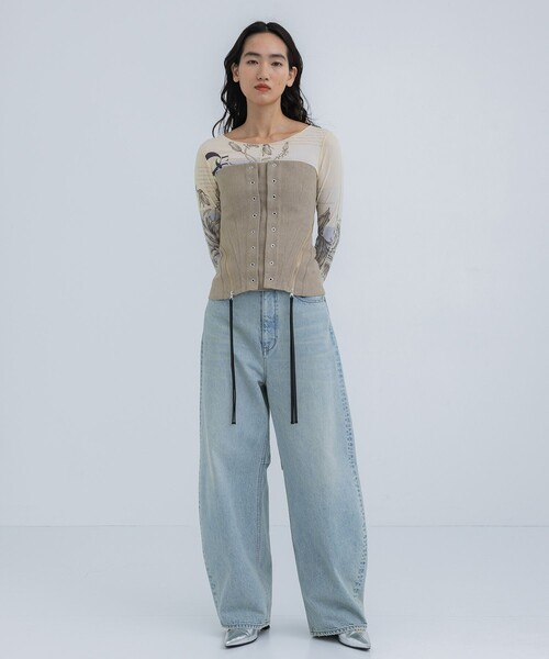 STUDIOUS(ステュディオス)の「【STUDIOUS/ステュディオス】フェイクリネンビスチェ(キャミソール・レディース・ブラック/ベージュ・FREE)」の13枚目の写真