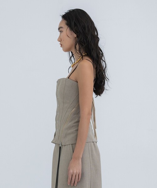 STUDIOUS(ステュディオス)の「【STUDIOUS/ステュディオス】フェイクリネンビスチェ(キャミソール・レディース・ブラック/ベージュ・FREE)」の17枚目の写真